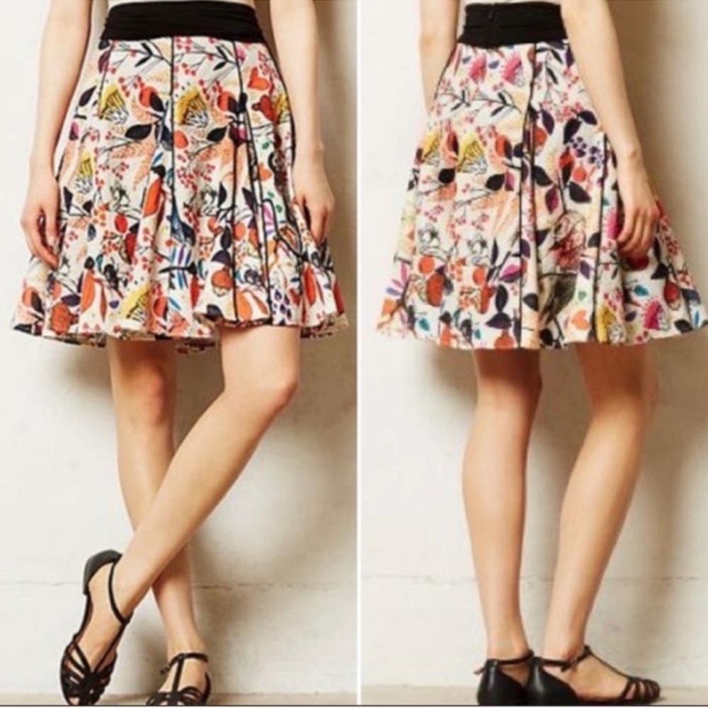 *Rare Eva Franco Multicolor Floral Skater Skirt
